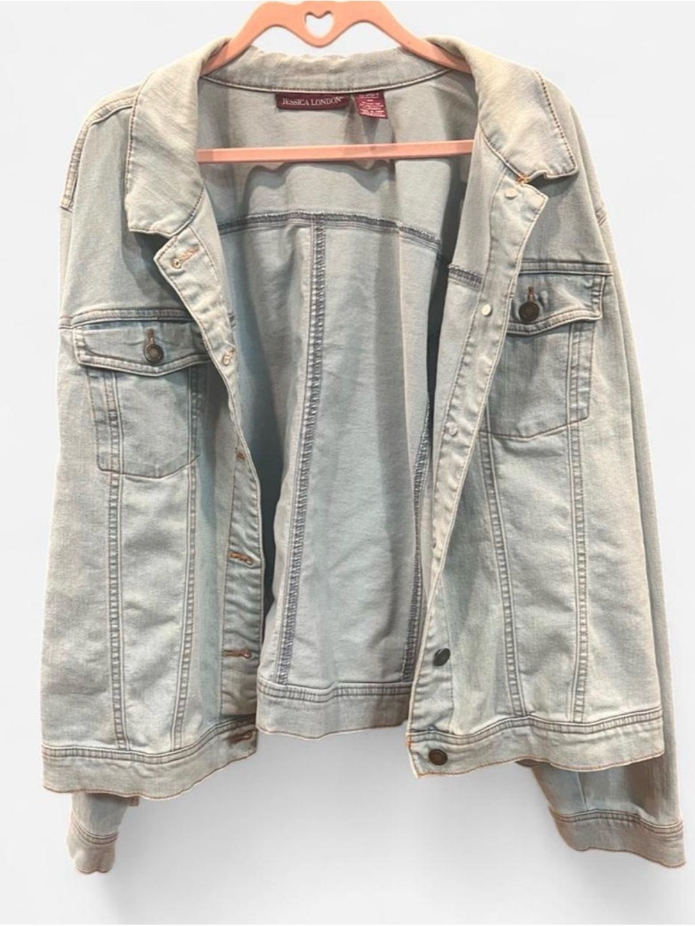 Jessica London Vintage-Inspired Light Wash Denim Jacket - Women